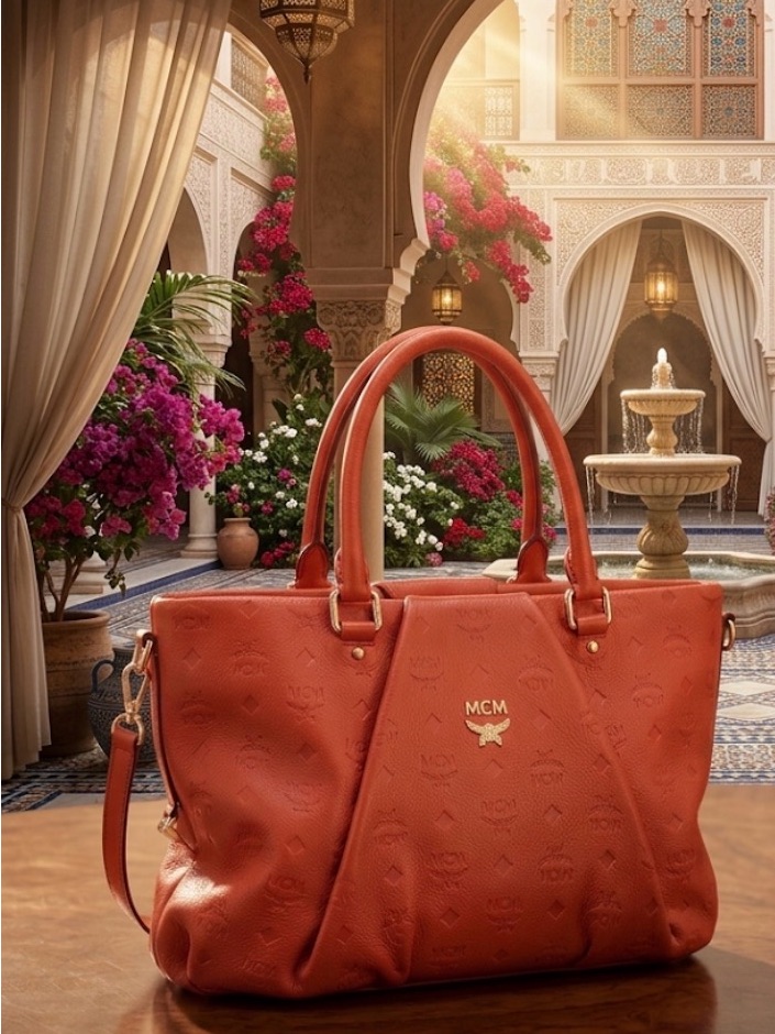 Mcm Calfskin Ottomar Monogram Tote